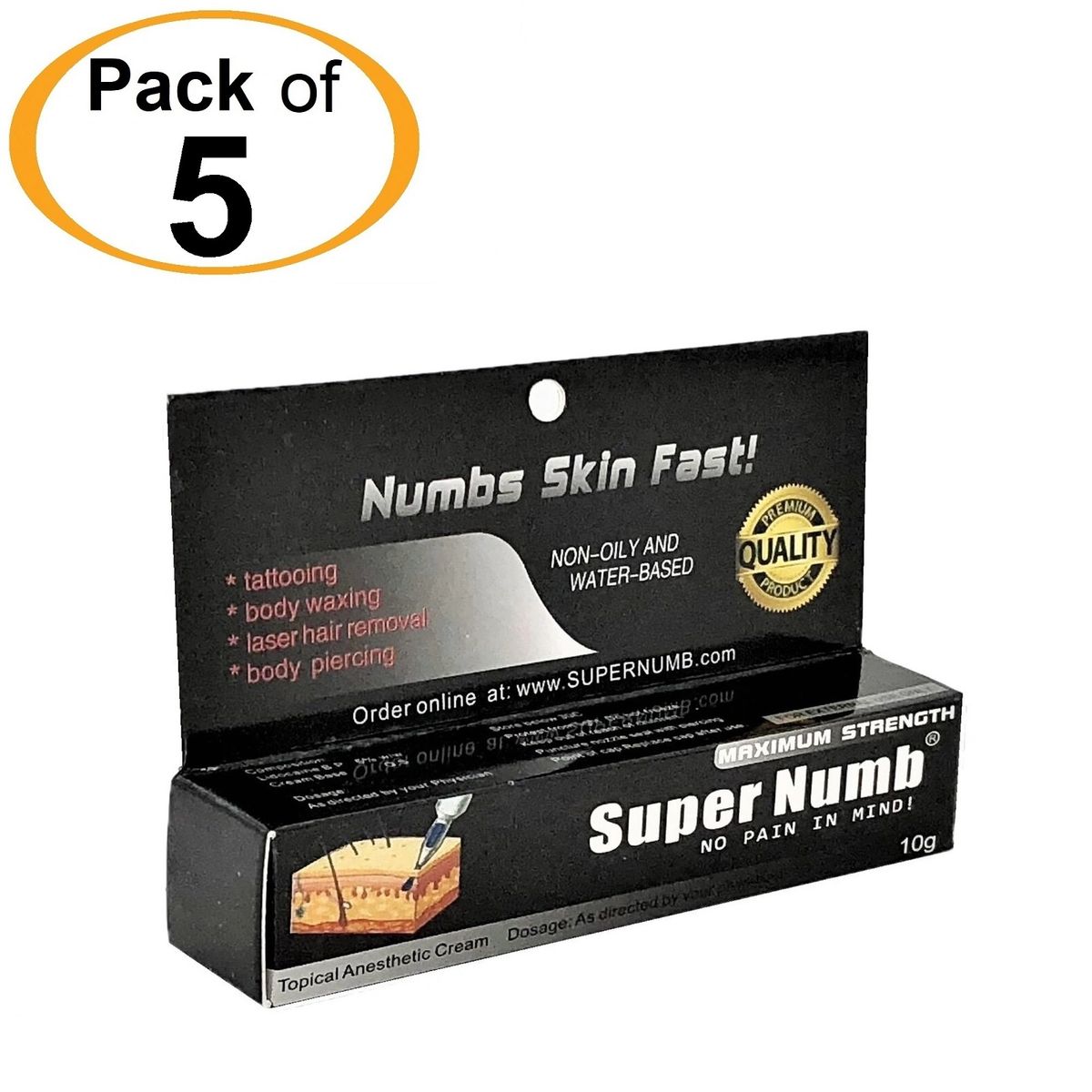 5 Tube x 10g SuperNumb® Topical Numbing Cream